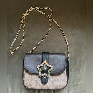 Coach Gemma Crossbody Blocked Signature Canvas w/ Star Buckle
